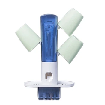 

Toothbrush Holder Storage Rack All Dust Free Clean with an Automatic Toothpaste Dispenser with 3x Wash Cups