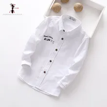 Повседневные хлопковые однотонные рубашки с отложным воротником для мальчиков; цвет белый, зеленый, желтый; блузки; одежда; 2003