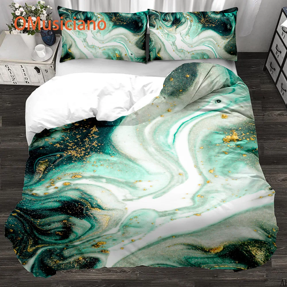 

Natural and luxurious marble effect swirl 3D digital print custom bedding set, comforter / duvet cover set full queen king