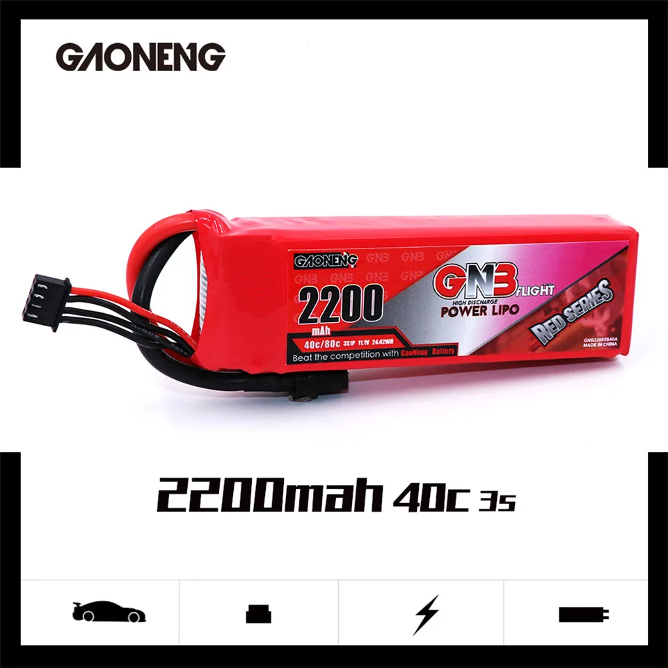 GNB 2200mAh 3S 11.1V 40C Lipo Battery XT60 Plug Connector for RC FPV Racing Drone Frame Kit Quadcopter Helicopter Car Model Part | Игрушки и