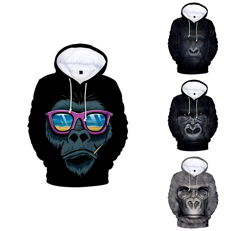 

New Orangutan Funny 3d Hoodies Pullover Fashion Cool Hip Hop Men Women Hoodie Hoody Long Sleeve Homme 3D Hooded Sweatshirts Tops