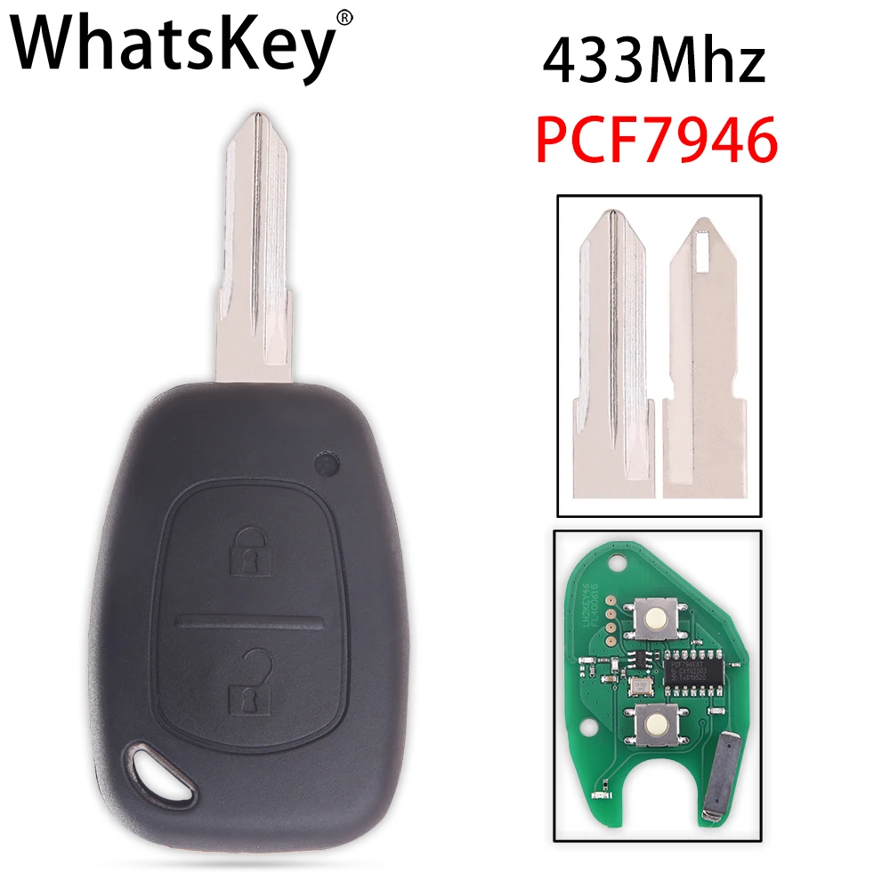 Пульт дистанционного управления WhatsKey с 2 кнопками 433 МГц чип ID46 PCF7946 для