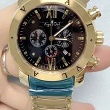 Luxury Brand New Men Stainless Steel Yellow Gold Silver Black White Chronograph Sapphire Waterproof Classic Diagono Sports Watch