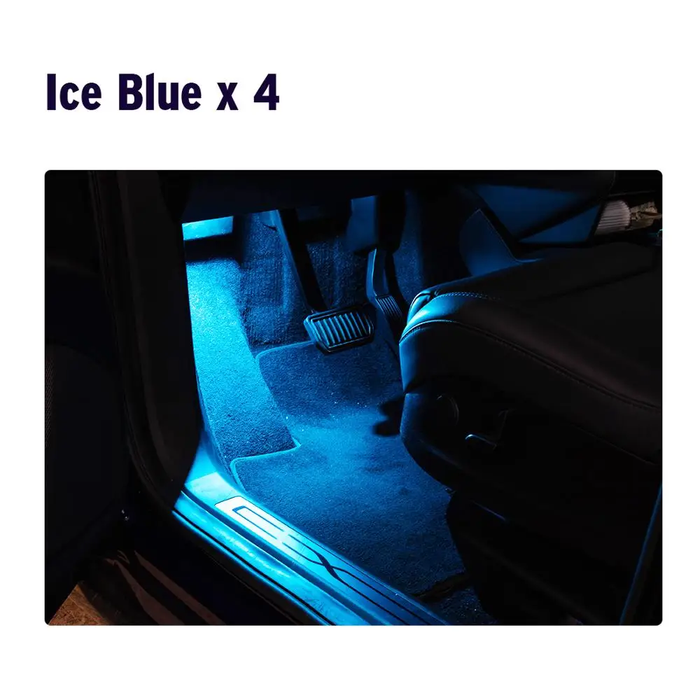Ice Blue 4pcs 4 шт. светодиодный светильник автомобильный интерьерный светильник для Tesla модель 3 Модель S модель X ультра яркие лампы для багажника Замена автомобильная лампа на дверь легкий штекер - Испускаемый цвет: Ice Blue 4pcs