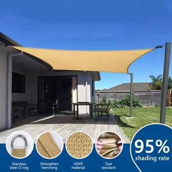 

HDPE Anti-UV Waterproof Sun Shelter Sunshade Protection Outdoor Canopy Garden Patio Pool Shade Sail Awning Camping Picnic Tent