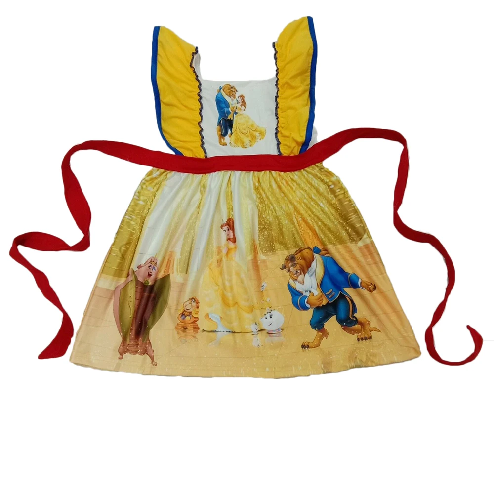 

Free shipping baby girl kids new fashion beautiful princess pattern red waves party dress clothes clothing