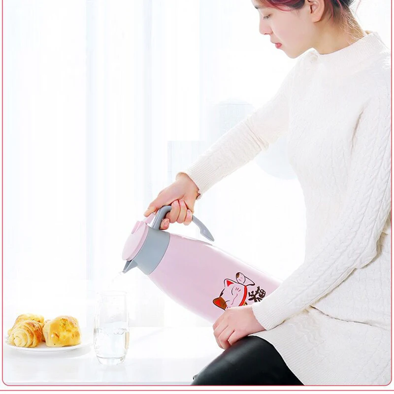 Белая домашняя балка с мультяшным котом двойные стены вакуумные стеклянные