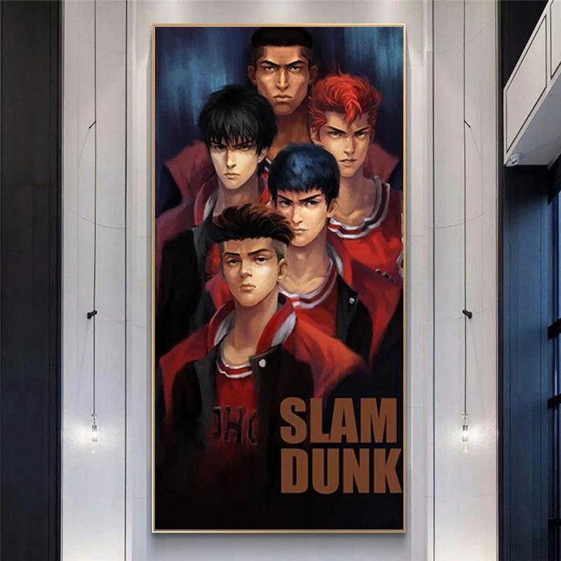 Japan Hot Slam Dunk Anime Role Poster And Prints Cartoon Fashion Wall Art Canvas Painting Home Decor For Boy Kid Bedroom | Дом и сад