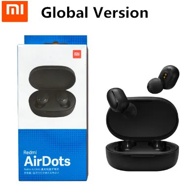 Global Version Xiaomi Redmi Airdots беспроводные наушники Голосовое управление TWS 5,0 Bluetooth наушники оригинальные Xiaomi наушники Контрольный динамик - Цвет: Global Version