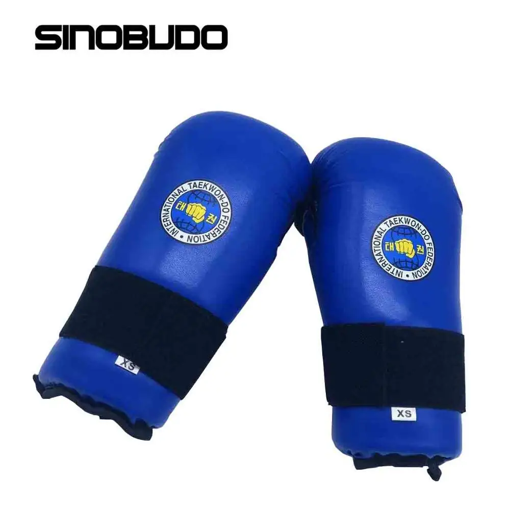 SINOBODU-guantes de Protector de ITF, un conjunto, cuero PU, artes marciales, equipo Protector de de Karate - AliExpress