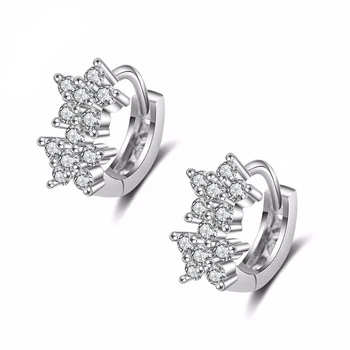 

Cost Sales Clear Cubic Zirconia Great Quality Pure 925 Sterling Silver Hoop Earrings Wedding Engagement Ear Decoration Jewelry