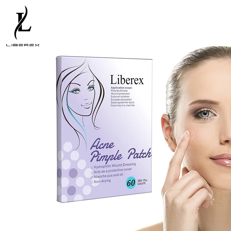 

Liberex 60 Patches Acne Pimple Master Patch Hydrocolloid Absorb Secretion Cover Face Skin Tags Blemish Treatment Remover Sticker