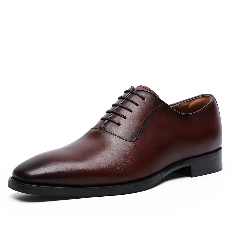 

Lace-up business shoes Stylish British formal men's shoes Top layer leather elegant handmade shoes
