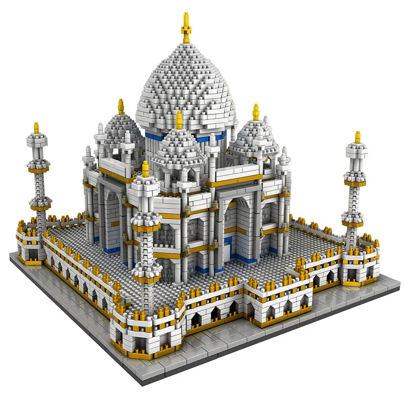 Мини 3950 шт. строительные блоки городская архитектура земли марки Тадж-Махал дворец кирпичи 3D модель игрушки для детей подарок на день рождения