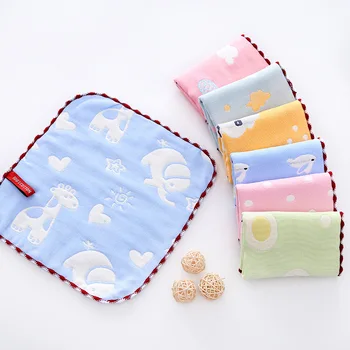 

3PCS cartoon baby feeding cotton towel children printed handkerchief cotton feeding towel handkerchief