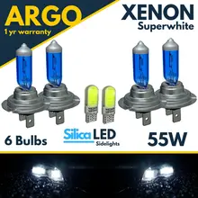 

H7 Super White 55w Xenon Headlight Bulbs 501 499 Upgrade Set 477 Hid Car 4x 12v