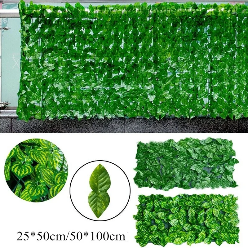 

Artificial plants Ivy Privacy Fence Screen 50*100cm Hedge Fence Green Leaf Screen Wall Decorative Backdrop for Garden Decor