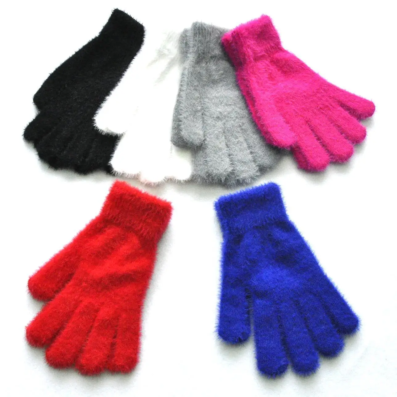 Imitate Mink Wool Knitting Glove Male Ma'am Winter Cycling Keep Warm Thickening Increase Down Gloves Quality Fingers Gaunlets