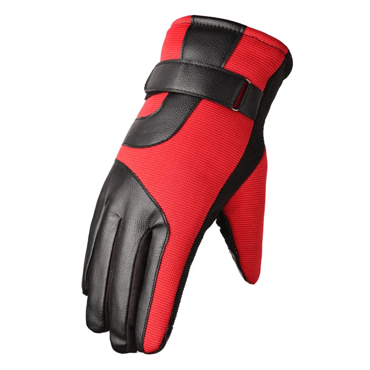 Мужские лыжные перчатки, перчатки для сноуборда, снегоходы, мотоциклетные зимние спортивные перчатки, ветрозащитные теплые зимние перчатки - Цвет: Красный