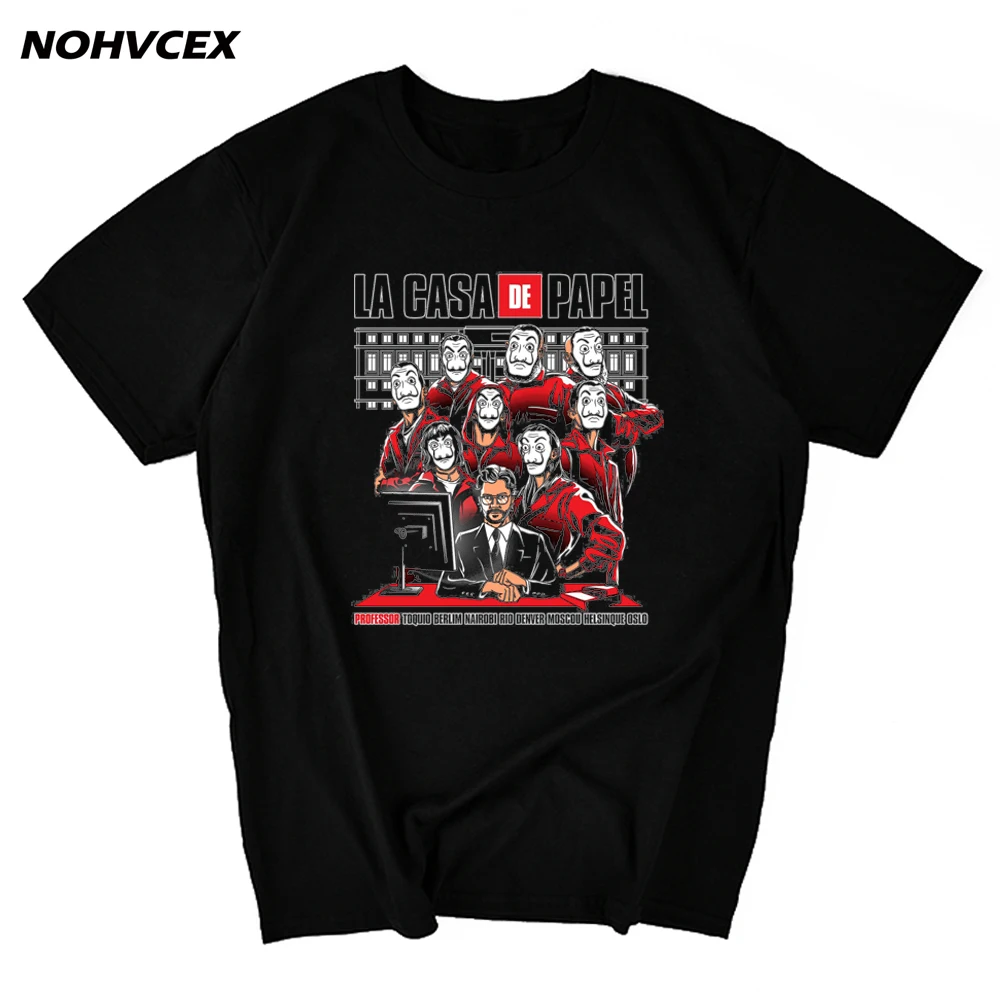 Funky House of Paper La Casa De Papel денег новая футболка для Для мужчин с круглым вырезом