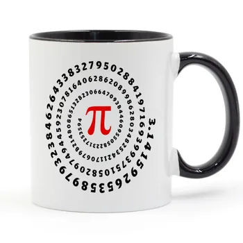 

Pi, π, spiral, Science, Mathematics, Math, Irrational Number Coffee Mug Ceramic Cup Color Handle Colour Inside Gifts 11oz