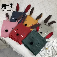 Новинка года, осенне-зимний теплый длинный шарф в Корейском стиле с милыми заячьими ушками, детский Рождественский шарф