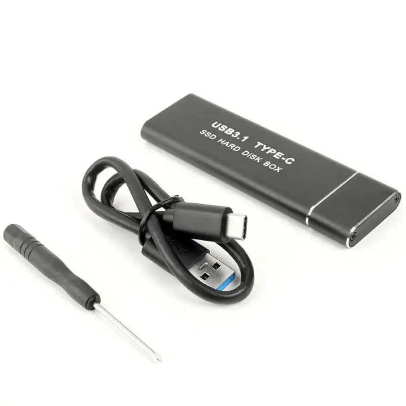 

SSD USB3.1 Type C to M.2 NGFF Adapter Hard Disk Box External Enclosure Case Solid State Mobile Hard Drive Enclosure Support UASP