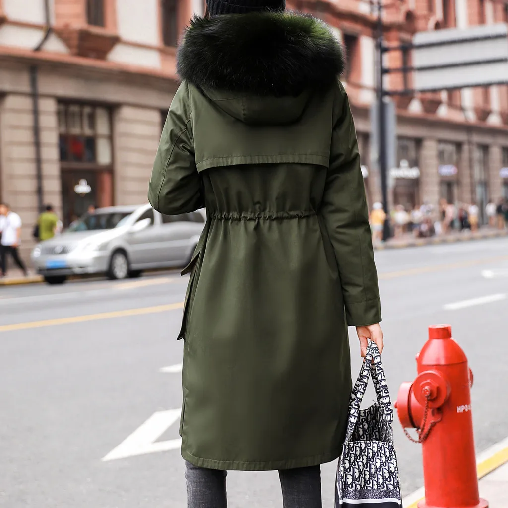 Новое поступление, модная тонкая женская зимняя куртка с хлопковой подкладкой, теплое плотное Женское пальто, длинные пальто, парка, женские куртки# G30