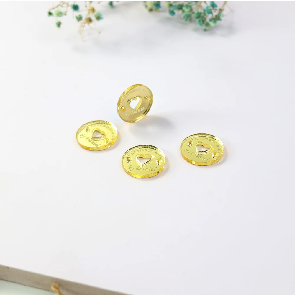 Personalized acrylic tag,clothing tag,sewing on  Round labels tags,crochet hatsglovesbag,Custom labels for handmade products (2)