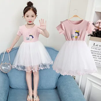 

Girls Dress Summer Princess Party Pleated Beautiful Cute Dress for Teens Girl 4 6 8 9 10 11 12 Years Children Clothing Vestidos