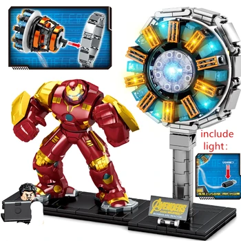 

2020 NEW Super Hero nuclear reactor Light Endgam MK85 Mech Thanos iron Man robot Armor marvel Building Blocks Sets Bricks Kits