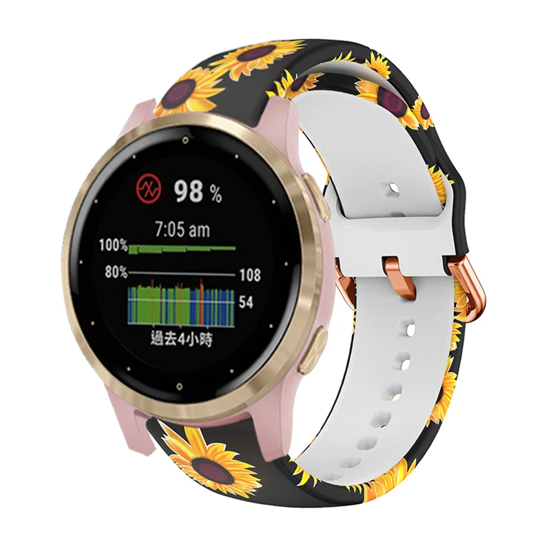  Correa de silicona compatible con Garmin Forerunner 255/Vivoactive  4/4s/Venu 2/2s, correa de reloj deportivo transpirable para Forerunner  255s/Vivoactive 3s Smartwatch pulseras de repuesto : Todo lo demás