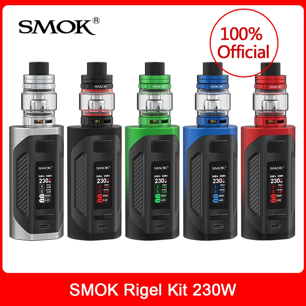 Оригинальный электронных сигарет SMOK ригель комплект 230 Вт с TFV9 Sub Ом бак 6 5 мл V9