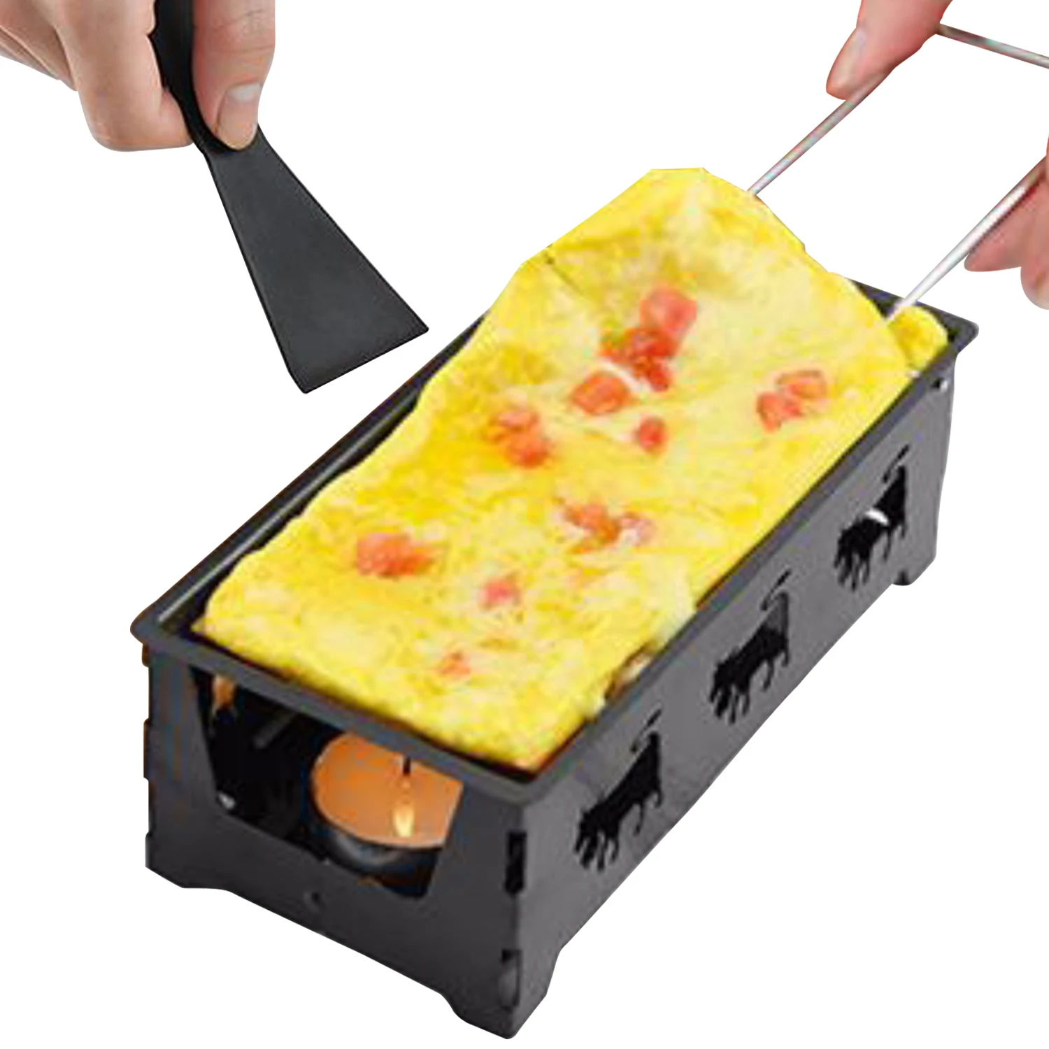 Набор для гриля Raclette сковорода сыра с лопаткой складная деревянная ручка
