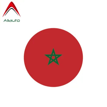 

Aliauto Creative Funny Car Sticker Accessories Round Moroccan MA Flag PVC Waterproof Sunscreen Reflective Decal,10cm*10cm