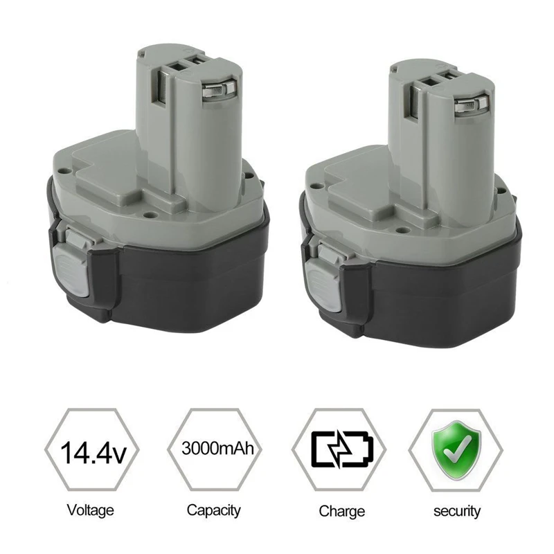 RISE-2X14,4 V Батарея для Makita 1433 1434 1435 1435F 14,4 вольт 3.0Ah
