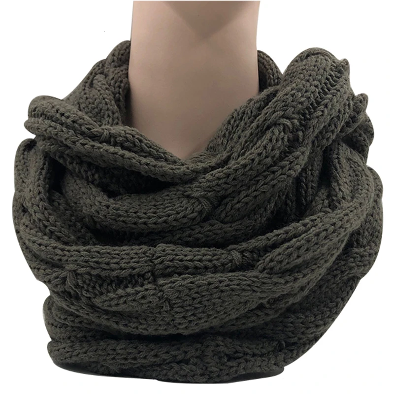Женский вязаный шарф Snood зимний теплый кашемировый бесконечности круглый