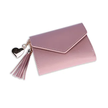

2019 SmalNew Fashion Women Wallet Mini Small Purse Female Short Version Cute Little Fresh Tassel Ladies Wallet