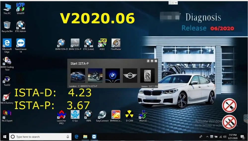 2020 06 ISTA/D 4 23 ISTA/P 3 67 для BMW ICOM Программное обеспечение HDD/SSD многоязычный с