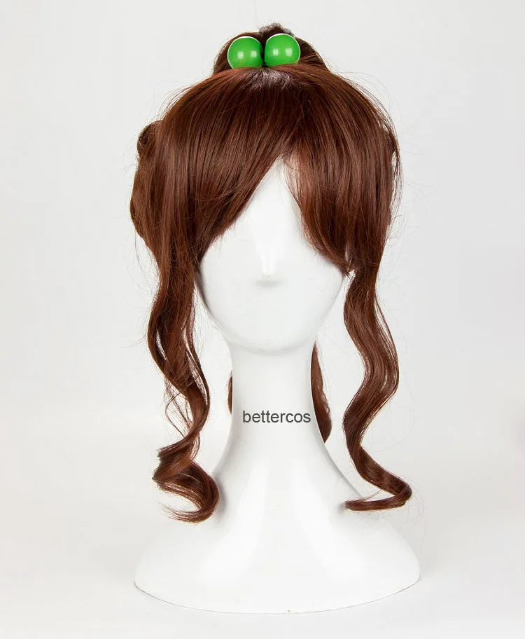 Sailor Jupiter Kino Makoto Cosplay Wig Short Brown Ponytail Heat