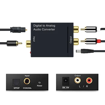 

Coaxial Optical Fiber Toslink to Analog L/R RCA Audio Converter Digital Audio Adapter SPDIF Stereo Amplifier For Home Theatre