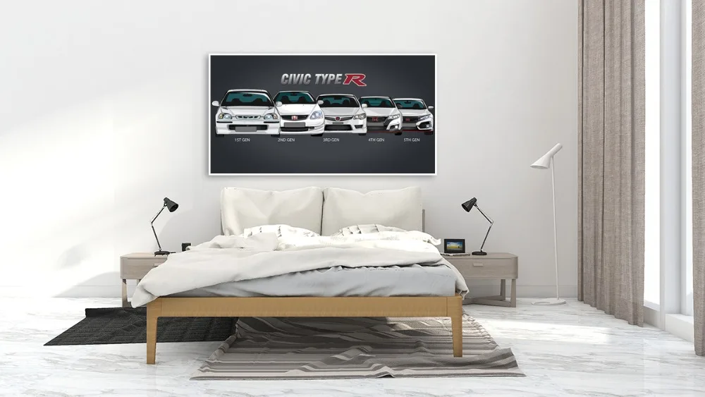 Wall Art Modular Picture 1 pieces Posters Canvas HD Printed Retro Honda CIVIC Car Painting Modern Home Decoration Living Room