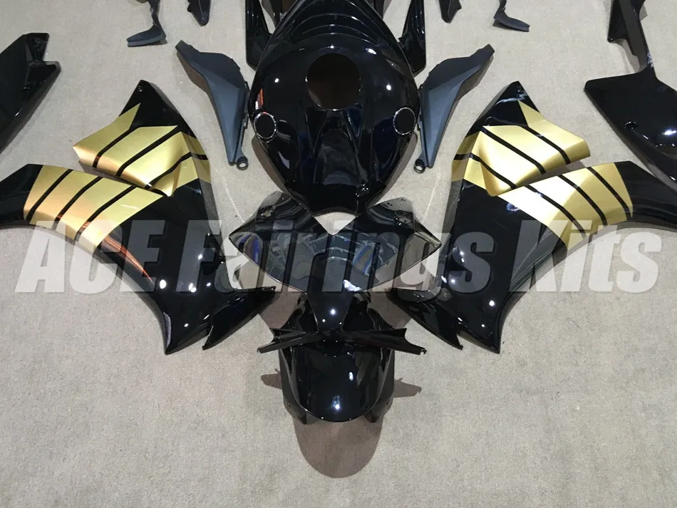 Средства ухода за кожей впрыска Обтекатели для Honda CBR1000RR 12, 13, 14, 15 лет, CBR 1000RR 1000 RR 12-15 CBR1000 RR 2012 2013 обтекатель черного и золотого цвета