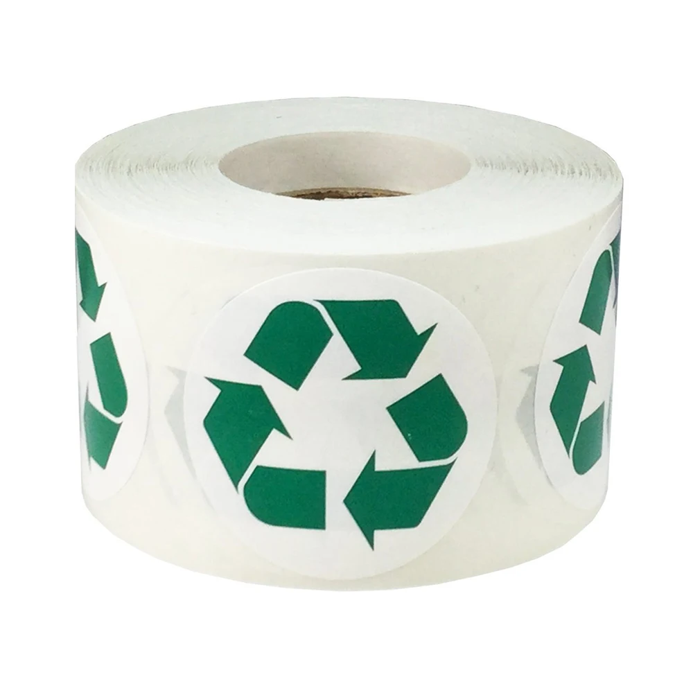 

Wootile Smart Sticker Recycle Logo Stickers Round 1.5" Inch Labels with Adhesive Made with Environmentally Friendly Water Based