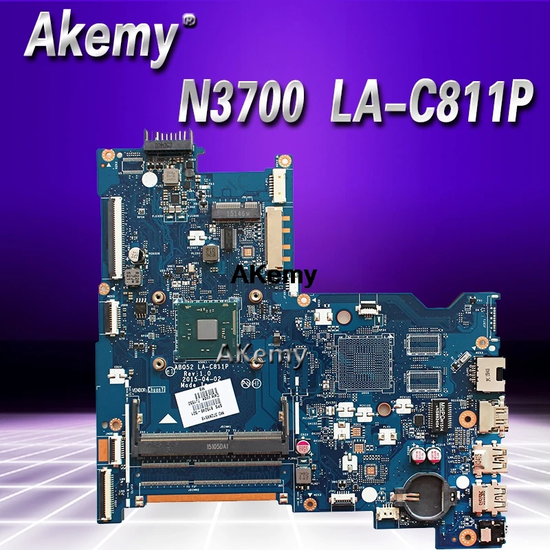 Для hp 15-AC Материнская плата ноутбука 815249-001 815249-501 ABQ52 LA-C811P N3700 Процессор