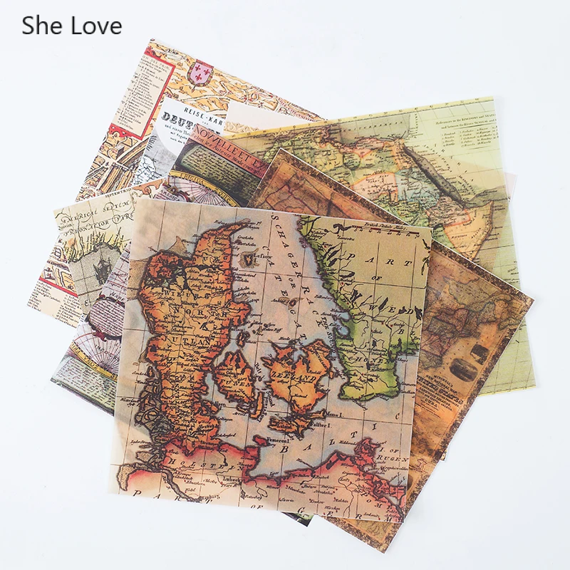 02 She Love 8 шт. винтажная Цветочная веленевая писчая бумага без самоклеящейся фоновой бумаги наклейки для скрапбукинга DIY ремесленные товары, карточка для изготовления - Цвет: 02