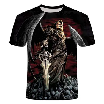 

2020 Horror Skull Men's T-shirt Men's Horror Skull 3D Summer Fashion Top Crew Neck Shirt Boy Clothing 3D Illustration Printing