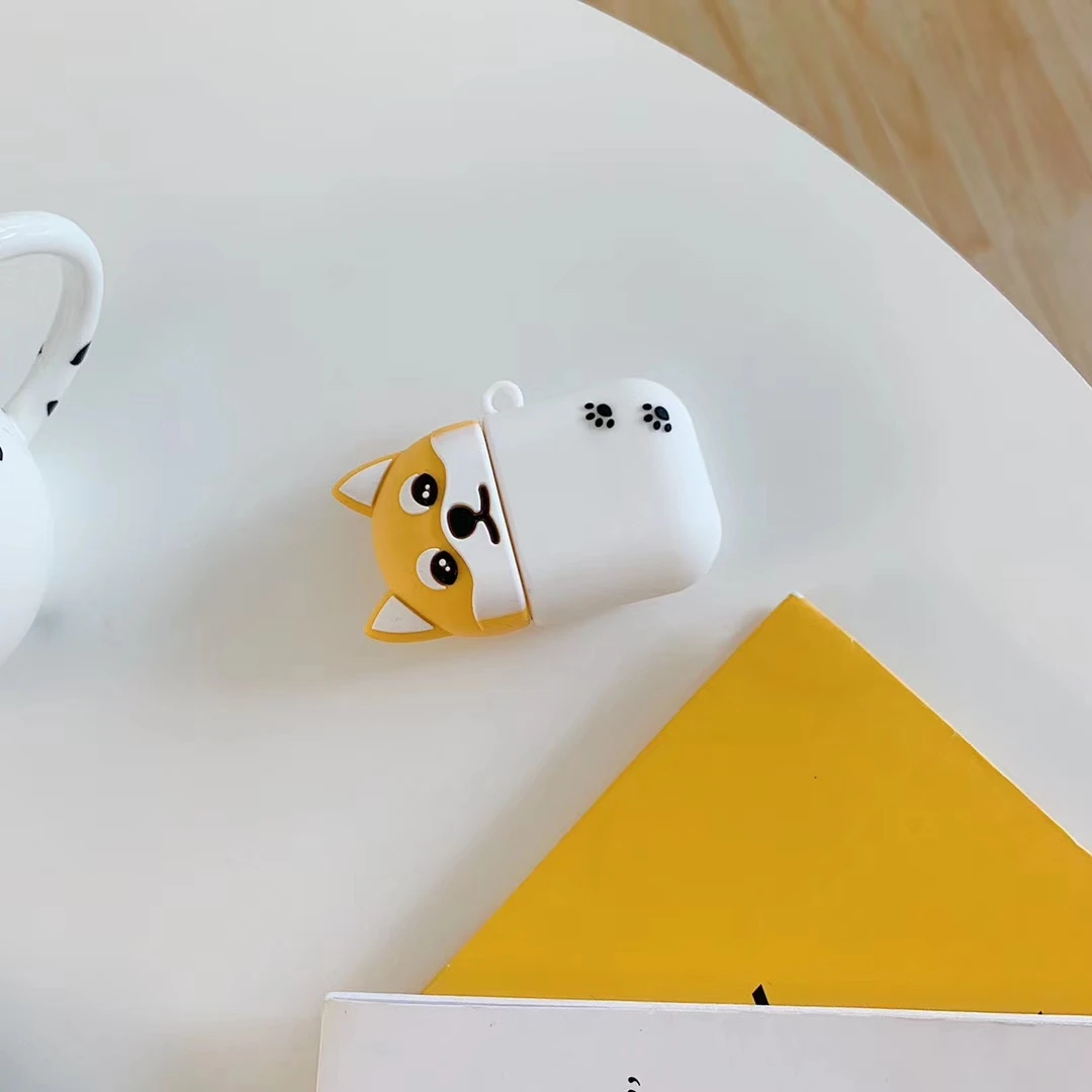 Милый силиконовый чехол для наушников с 3D чашкой Шиба-ину и собакой Шиба-ину Хаски для Apple AirPods, беспроводная bluetooth-гарнитура