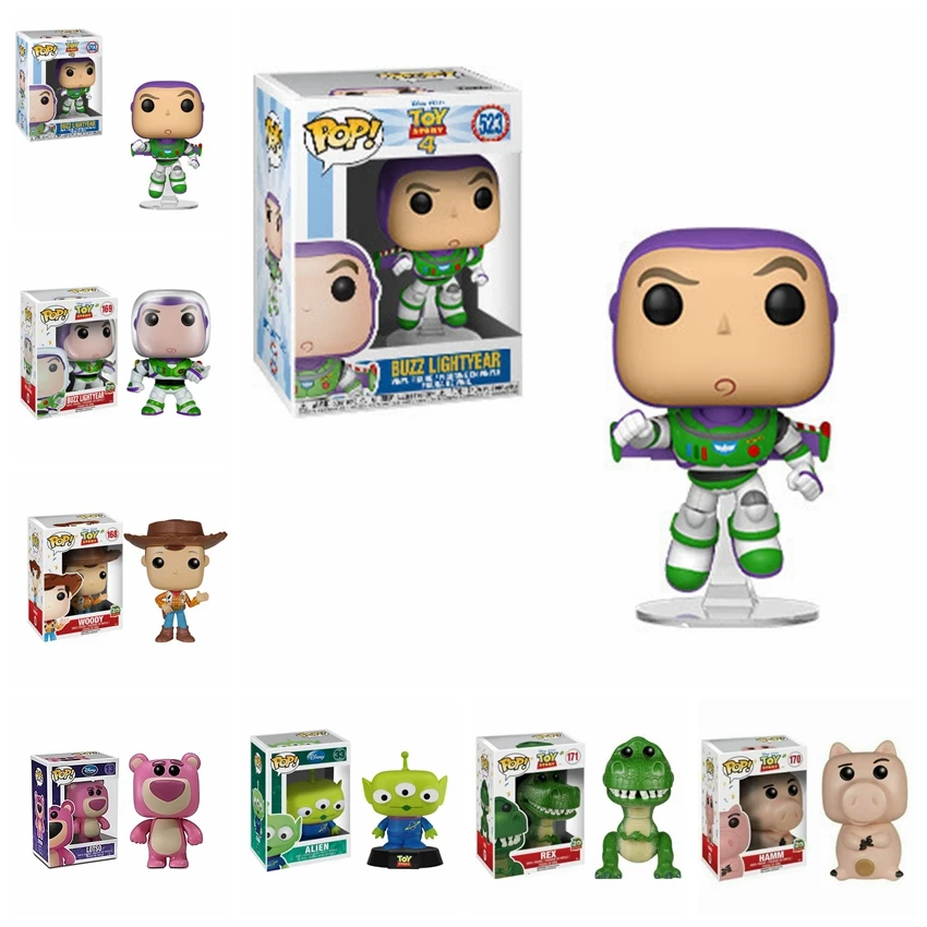 Funko POP Disney фильм Pixar История игрушек 4 Вуди Базз светильник год Alien Рекс Lotso Хамм ПВХ