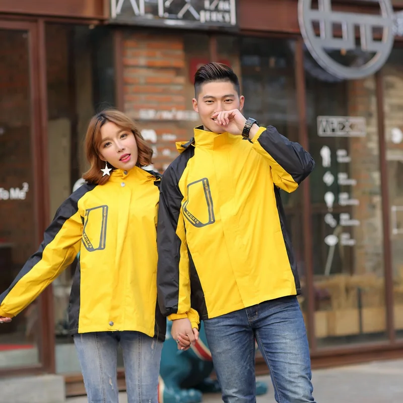 

Raincoat Jacket Customizable Take-out Work Clothes Printed Logo Waterproof Windproof Brushed And Thick Outdoor Waterproof Jacket